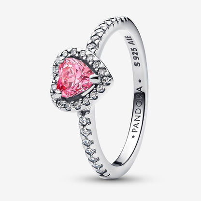 Anello Cuore in Rilievo Rosa