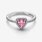 Anello Cuore in Rilievo Rosa