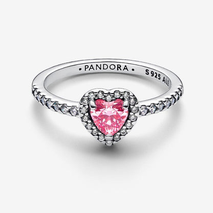 Anello Cuore in Rilievo Rosa