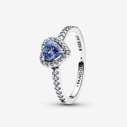 Anello Cuore in Rilievo Blu