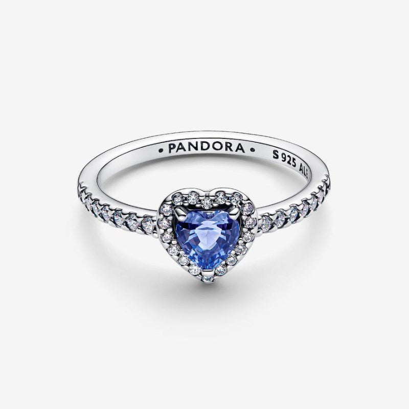 Anello Cuore in Rilievo Blu