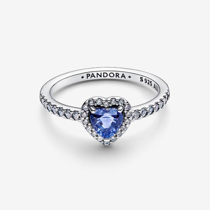 Anello Cuore in Rilievo Blu
