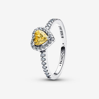 Anello Cuore in Rilievo Giallo
