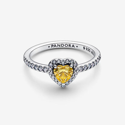 Anello Cuore in Rilievo Giallo