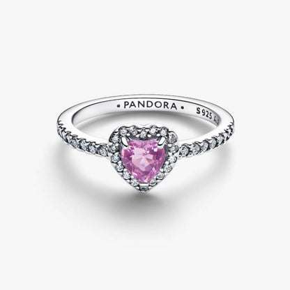 Anello Cuore in Rilievo Viola