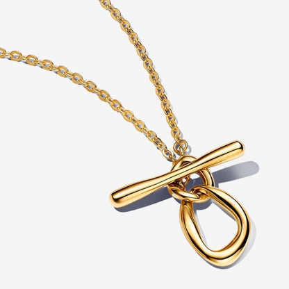 Collana Chiusura a T Linea Sinuosa
