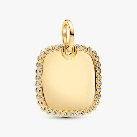 Charm Pendente Medaglia Quadrata Luminosa da incidere