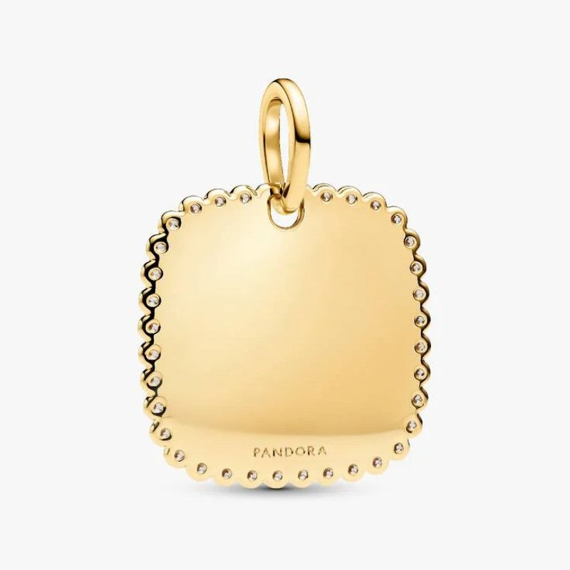 Charm Pendente Medaglia Quadrata Luminosa da incidere