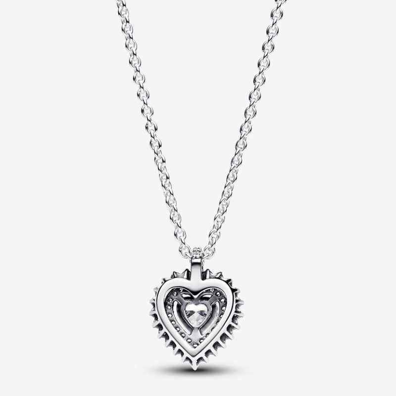 Light Point Heart and Pavé Necklace