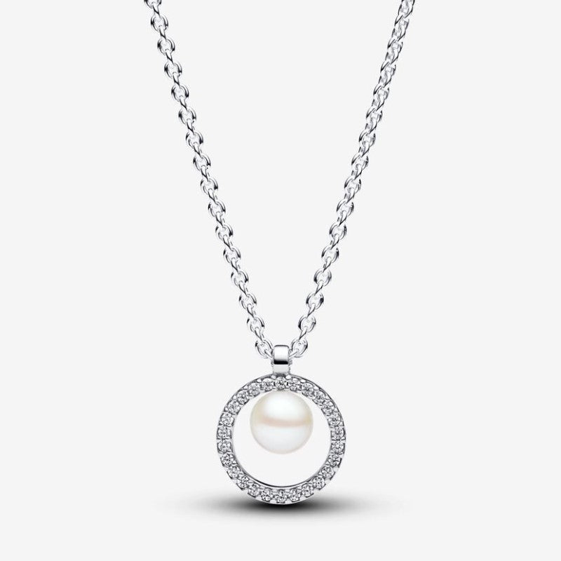 Collana con Perla d’Acqua Dolce Coltivata e Pavè