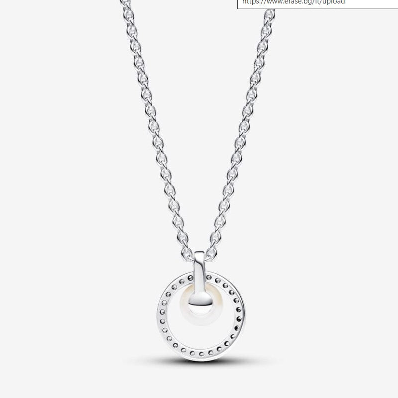 Collana con Perla d’Acqua Dolce Coltivata e Pavè