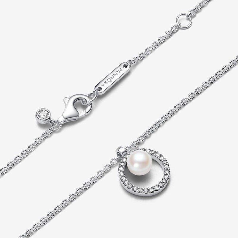 Collana con Perla d’Acqua Dolce Coltivata e Pavè