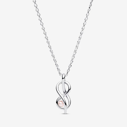 Collana Legame Infinito con Perla Rosa Artificiale