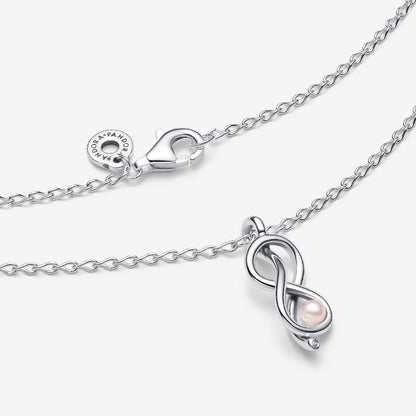 Collana Legame Infinito con Perla Rosa Artificiale