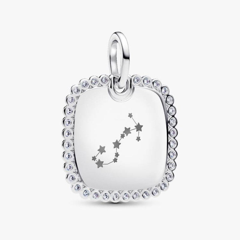 Charm Pendente Medaglia Quadrata Luminosa da incidere