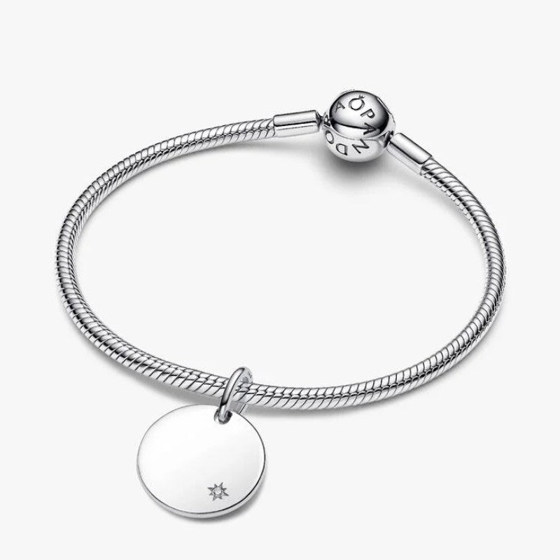 Charm Pendente Medaglia con diamante creato in laboratorio da incidere