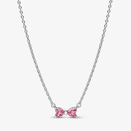 Collana Fiocco Luminoso Rosa