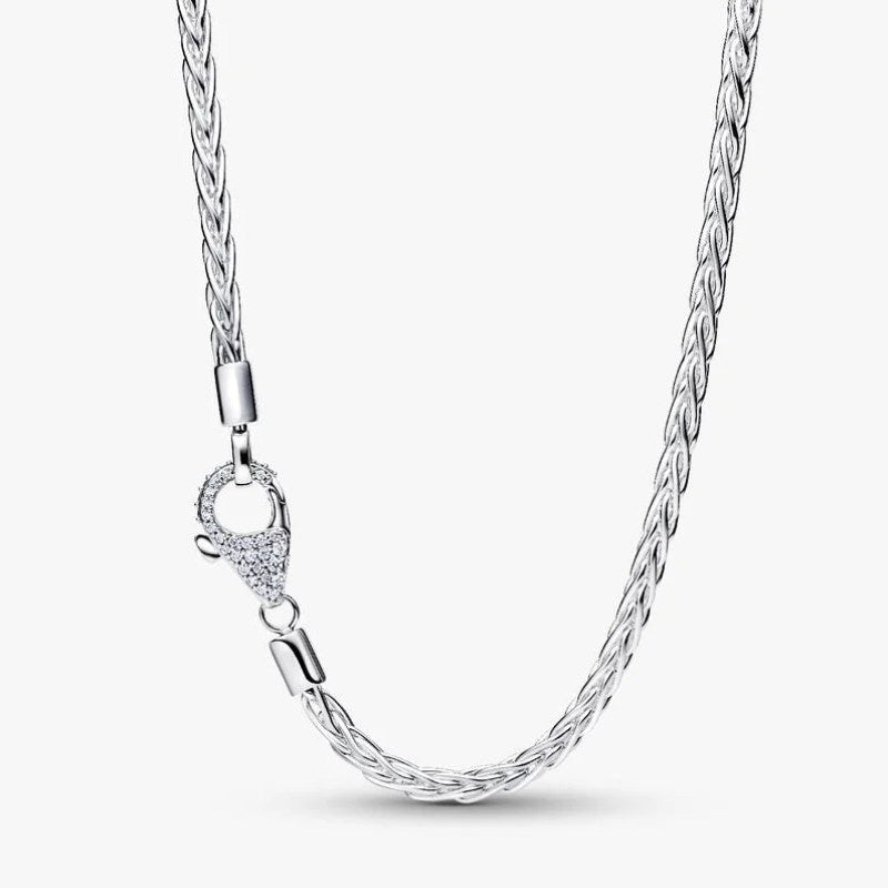 Collana Maglia Coda di Volpe con Chiusura Pavè