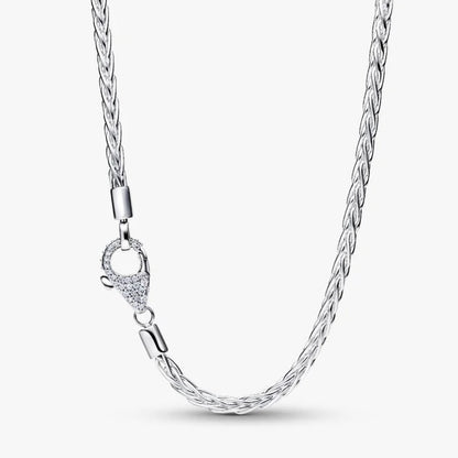 Collana Maglia Coda di Volpe con Chiusura Pavè