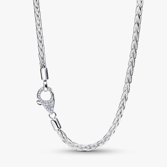 Collana Maglia Coda di Volpe con Chiusura Pavè