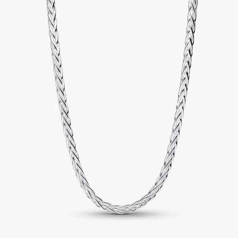 Collana Maglia Coda di Volpe con Chiusura Pavè
