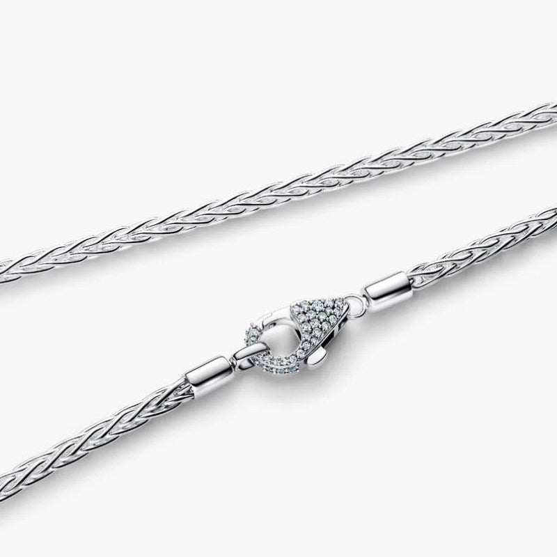 Collana Maglia Coda di Volpe con Chiusura Pavè