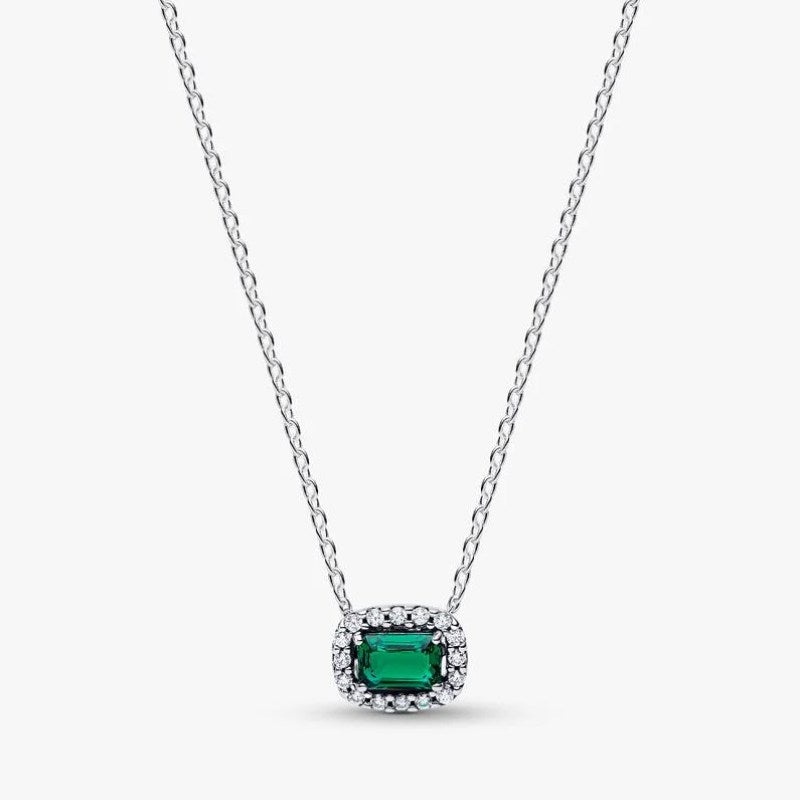 Collana Punto Luce Rettangolo Verde