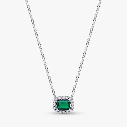 Collana Punto Luce Rettangolo Verde