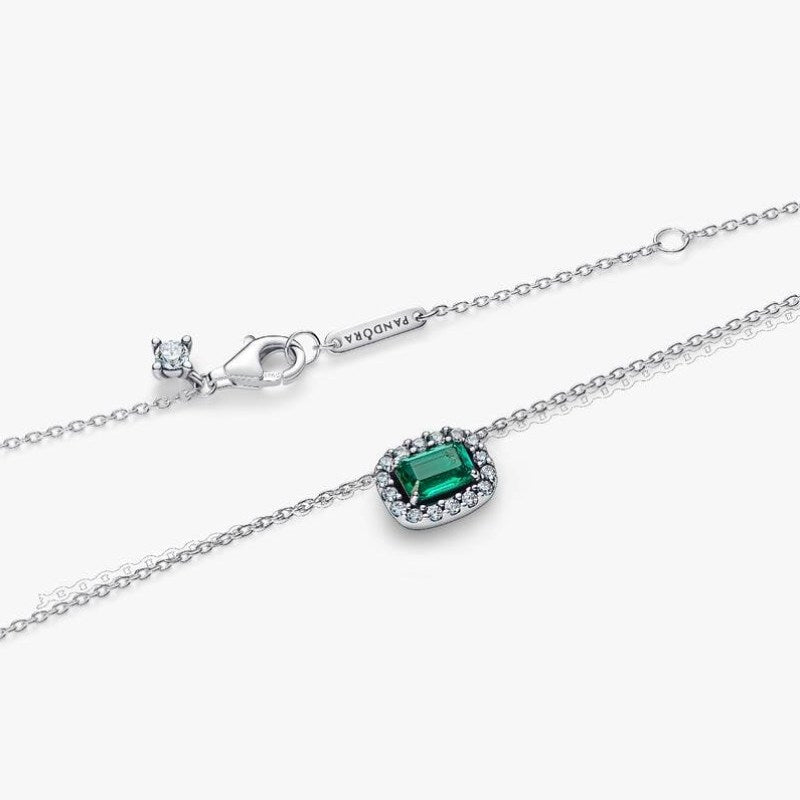 Collana Punto Luce Rettangolo Verde