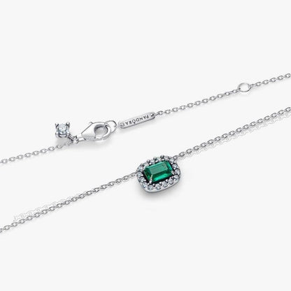 Collana Punto Luce Rettangolo Verde