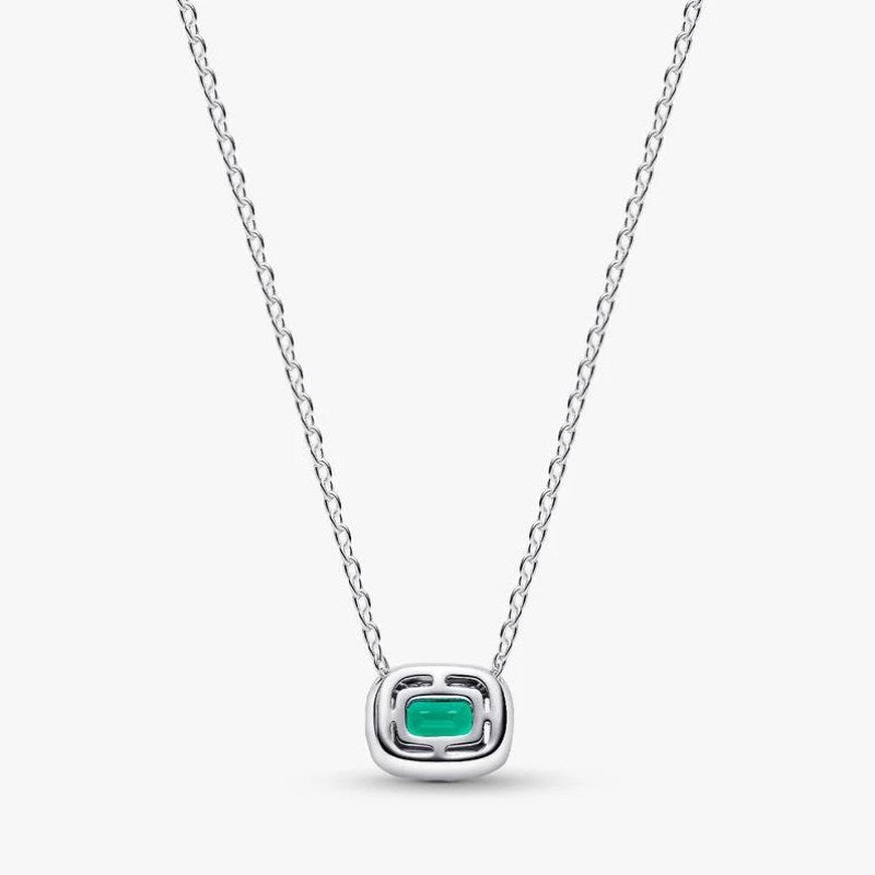 Collana Punto Luce Rettangolo Verde
