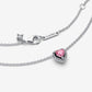 Collana Cuore in Rilievo Rosa