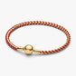 Bracciale Intreccio Tessuto Rosso