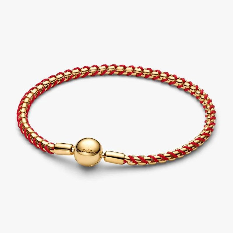 Bracciale Intreccio Tessuto Rosso