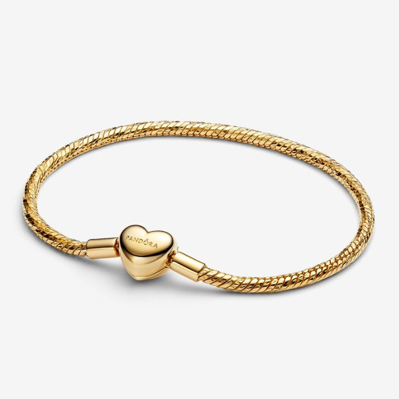 Bracciale Maglia Snake Sfaccettata con Chiusura a Cuore