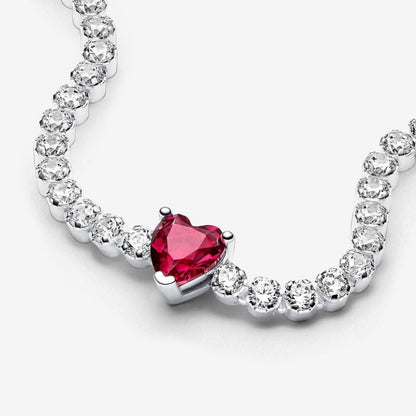 Bracciale Tennis con Cuore Rosso