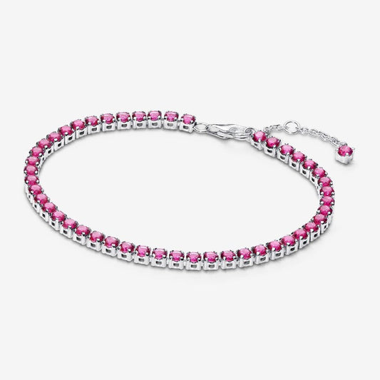 Bracciale Tennis Cristalli Rosa Scuro