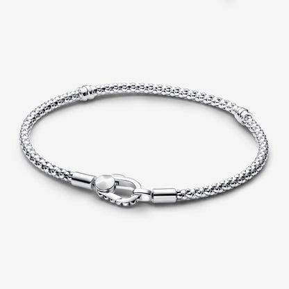 Bracciale Maglia Geometrica con Chiusura a Moschettone