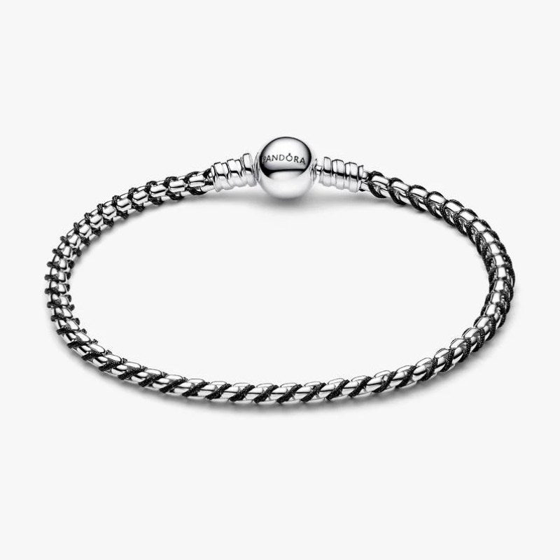 Bracciale Intreccio Tessuto Nero