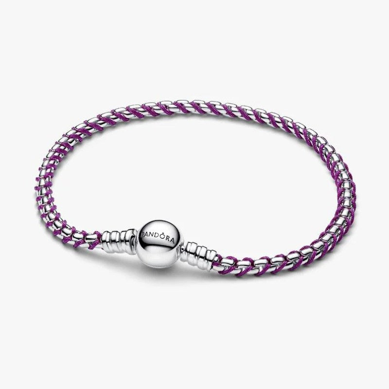 Bracciale Intreccio Tessuto Viola