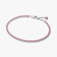 Bracciale Tennis con Pietre Rosa Piccole