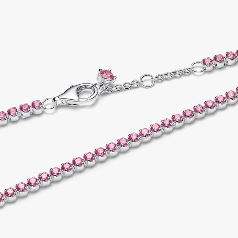Bracciale Tennis con Pietre Rosa Piccole