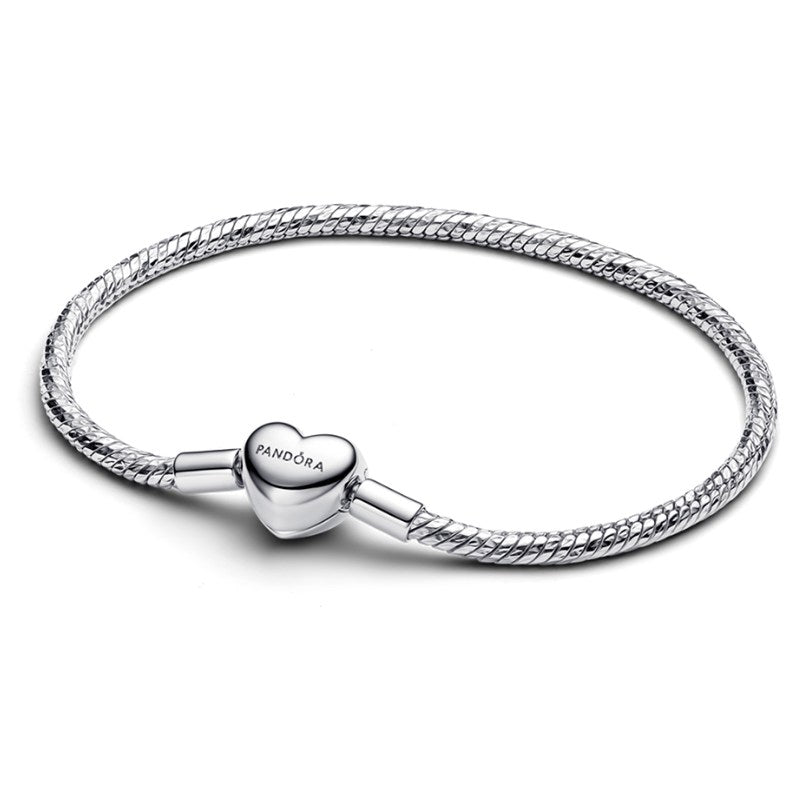 Bracciale Maglia Snake Sfaccettata con Chiusura a Cuore