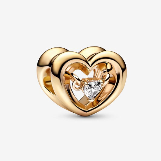 Charm Cuore Splendente con Pietra