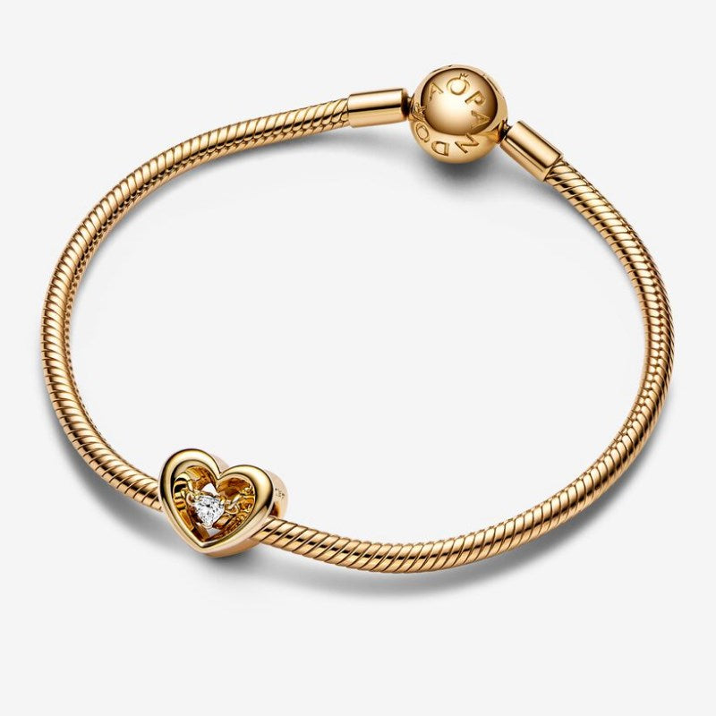 Charm Cuore Splendente con Pietra