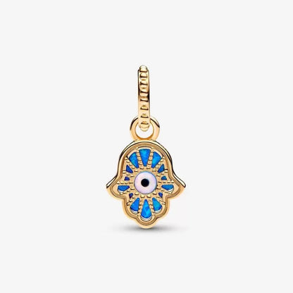 Charm Pendente Mano di Fatima Opale Blu