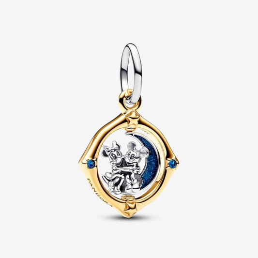Disney Charm, Mickey Mouse and Minnie on the Moon Pendant