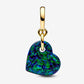 Charm Pendente Cuore Opale Verde e Blu