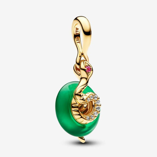 Charm Pendente Serpente Vetro di Murano verde