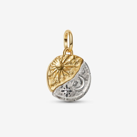 Charm Medallion Sole e Luna "Ad Astra Per Aspera"